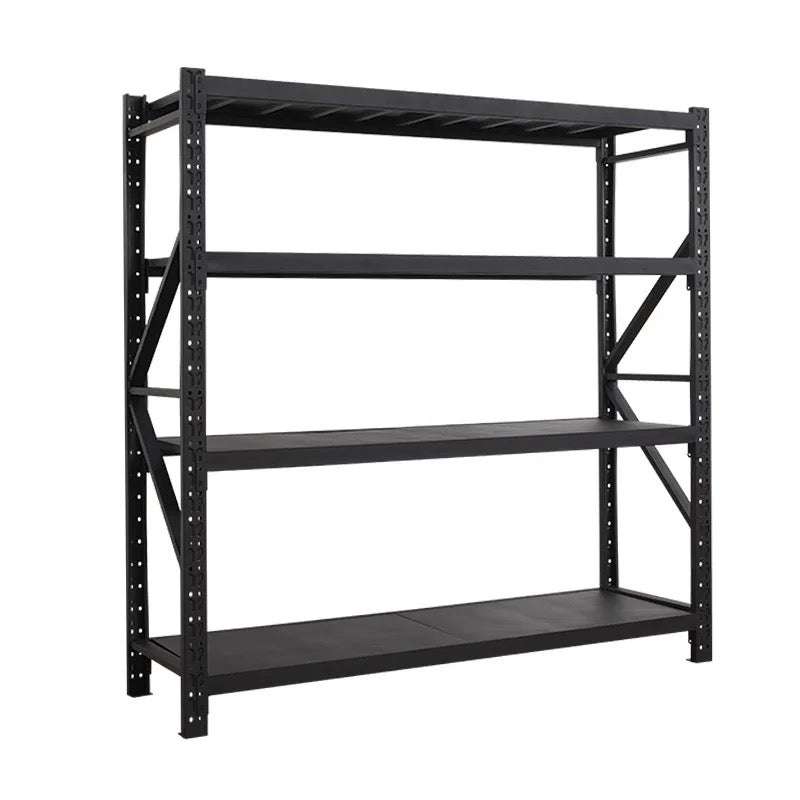 Matt Black Garage Long Span Shelving Units - Boltless Steel Racking Storage Shelves-2000x2000x600/800kg-DRY-Venture