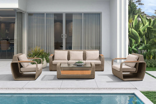 Designer Four Pieces Outdoor Lounge and Dining Furniture