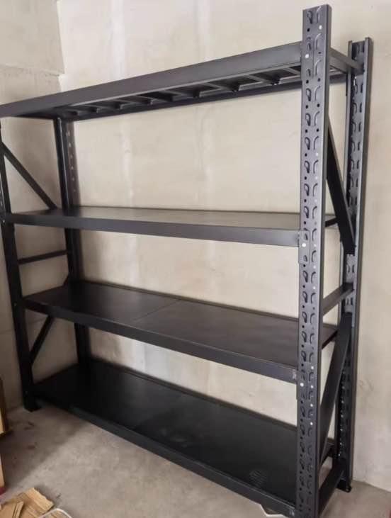 1.5M x 2M x 0.6M Matt Black Garage Industrial Shelving Units - Steel Racking Storage Shelves-800kg-DRY-Venture