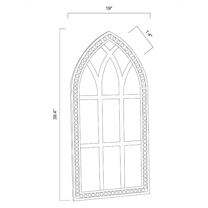 Rustic White and Brown Wood Cathedral Wall Mirror