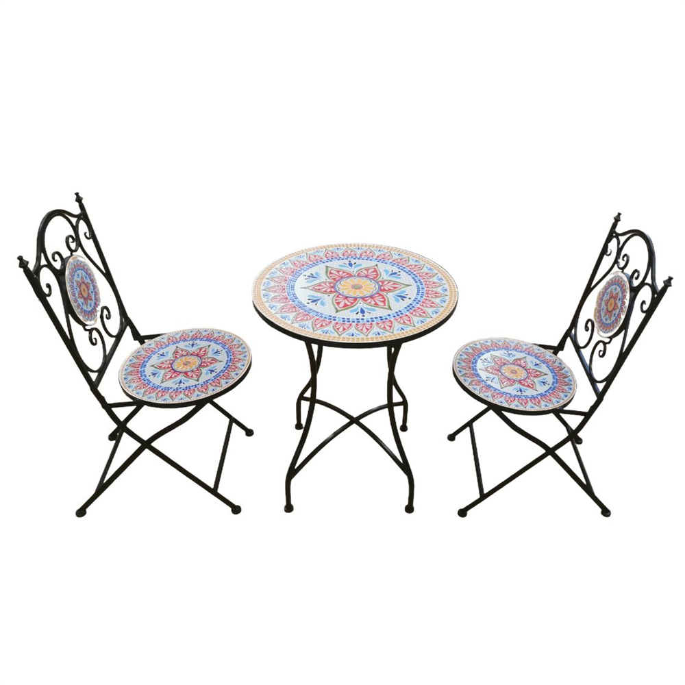 Colorful Mosaic Metal Table set